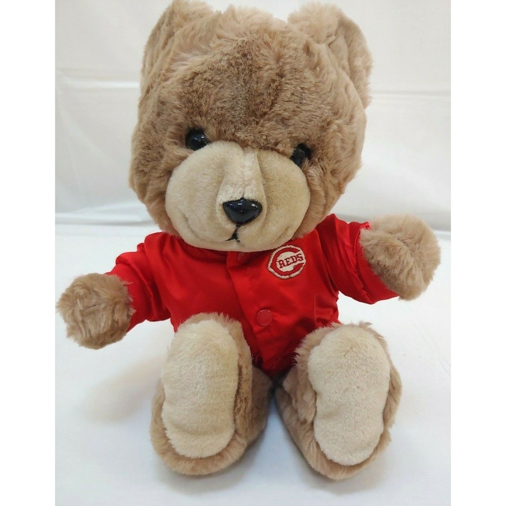 Vtg Trudy Cincinnati Reds Bear Plush Red Jacket 1983 Baseball MLB Souvenier